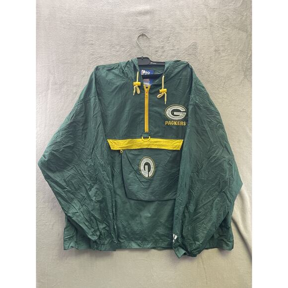 Vintage 90s GREEN BAY Packers Sz GD/L NFL PRO PLAYER Windbreaker JACKET - Picture 1 of 8